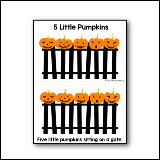 5 Little Pumpkins Printables Club