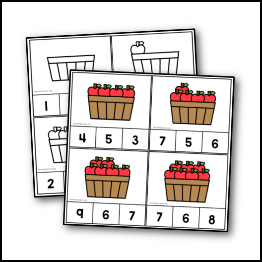 Apples Count and Clip – Printables Club