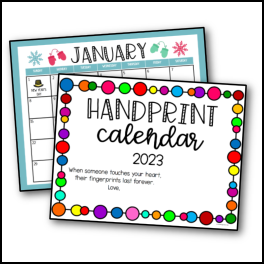 Handprint Calendar 2023 Printables Club