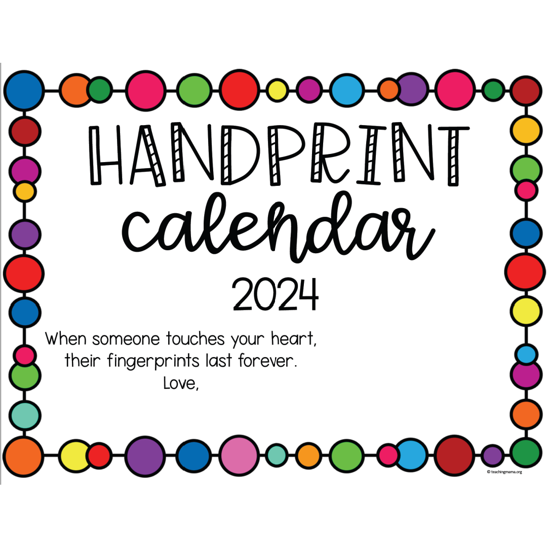 2024 Handprint Calendar Printables Club