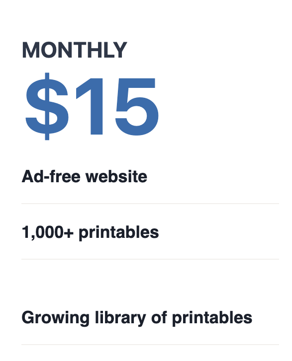 membership monthly price