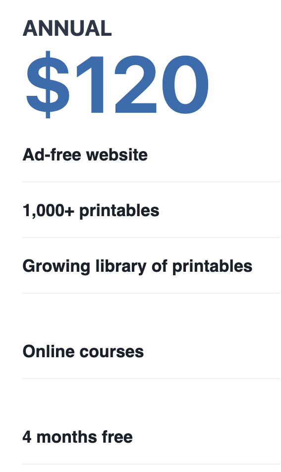 annual membership price